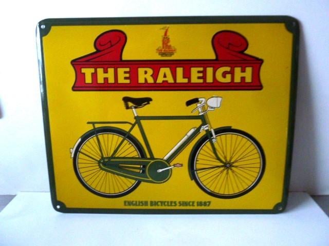 emaille reclamebord antieke fiets retro vintage oldtimer, Ophalen of Verzenden, Zo goed als nieuw, Reclamebord