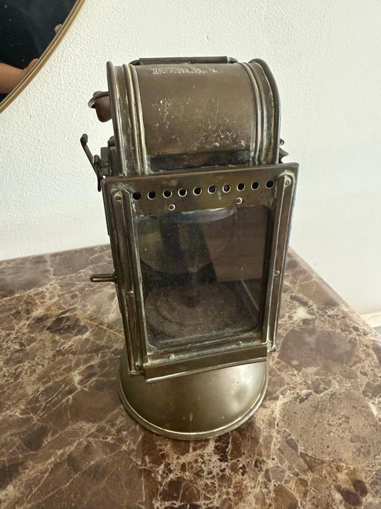 Oude Duitse Spoorweg Carbide Lamp 1957 - Koper/Messing, Antiek en Kunst, Antiek | Lampen, Ophalen of Verzenden