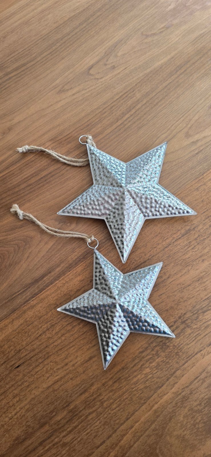 Set van 3 blikken kerststerren landelijk - brocante, Ophalen of Verzenden, Gebruikt