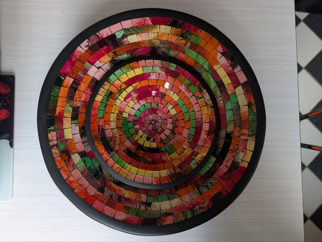 Fairtrade Mozaïek Schalen - Rood/Groen/Oranje/Roze/Geel, Huis en Inrichting, Woonaccessoires | Schalen en Manden, Ophalen