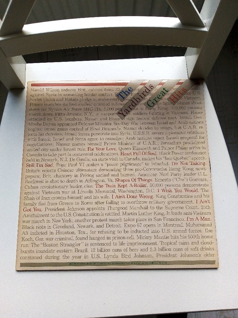 original lp- the yarbirds great hits *1977*, LP, Fotohoes, Overige genres, Ophalen of Verzenden