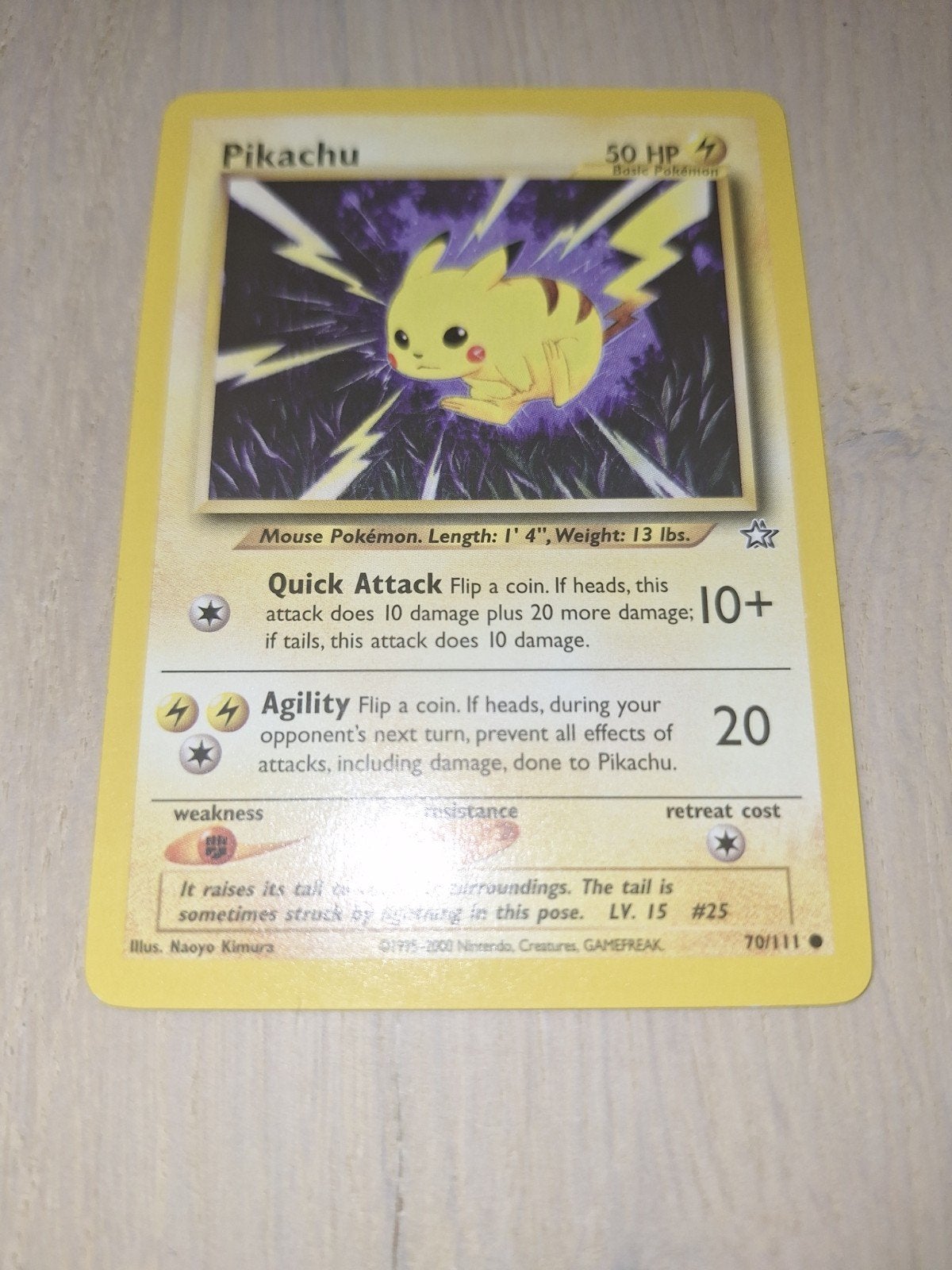 Pikachu neo genesis, Hobby en Vrije tijd, Verzamelkaartspellen | Pokémon, Ophalen, Gebruikt, Losse kaart