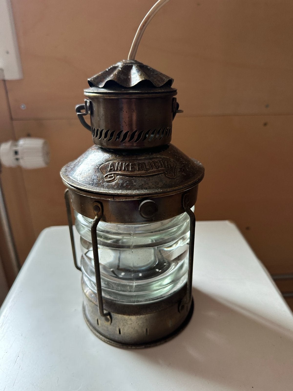 Vintage Ankerlicht scheepslamp - koper/messing, Ophalen of Verzenden