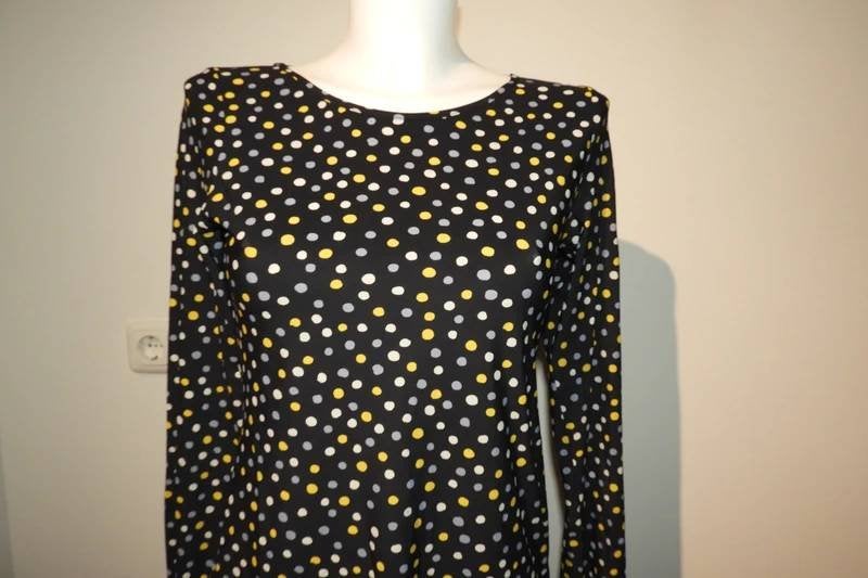Studio Anneloes stretch top kleurrijke stippen strik nekXS/S, Studio Anneloes, Zo goed als nieuw, Lange mouw, Maat 34 (XS) of kleiner