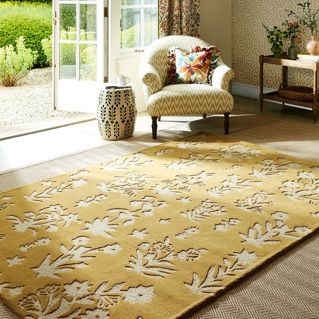Brink en Campman Sanderson Woodland tapijt Gold 120 x 200, Ophalen, 100 tot 150 cm, Crème, Rechthoekig