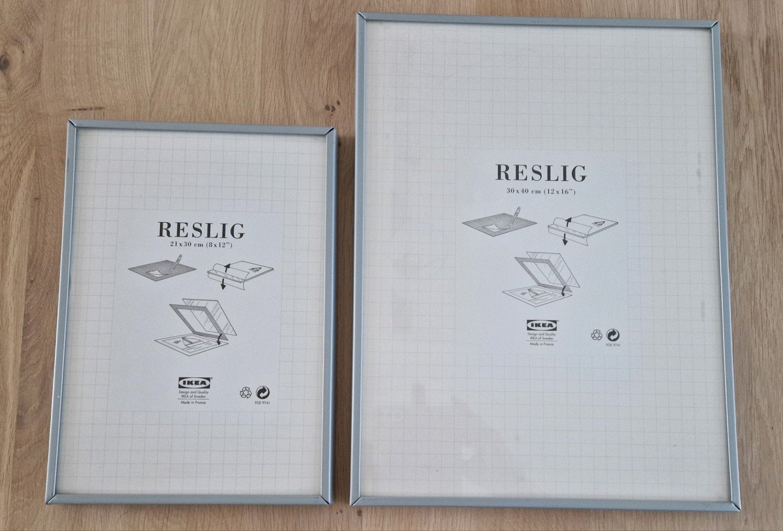2 Reslig fotolijsten van Ikea, Ophalen of Verzenden, Metaal of Aluminium, Minder dan 50 cm, Minder dan 50 cm