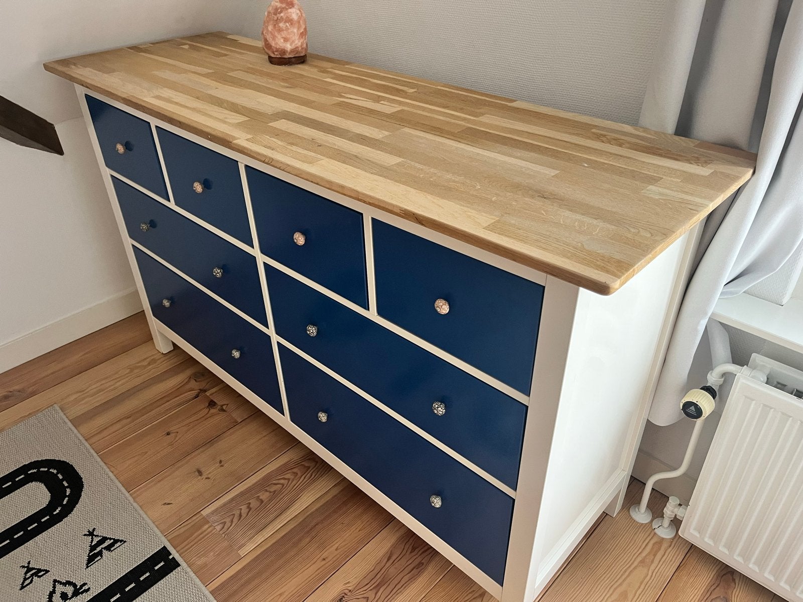 Commode met 8 laden en eikenhouten blad, Ophalen, 5 laden of meer, 150 tot 200 cm, Minder dan 100 cm
