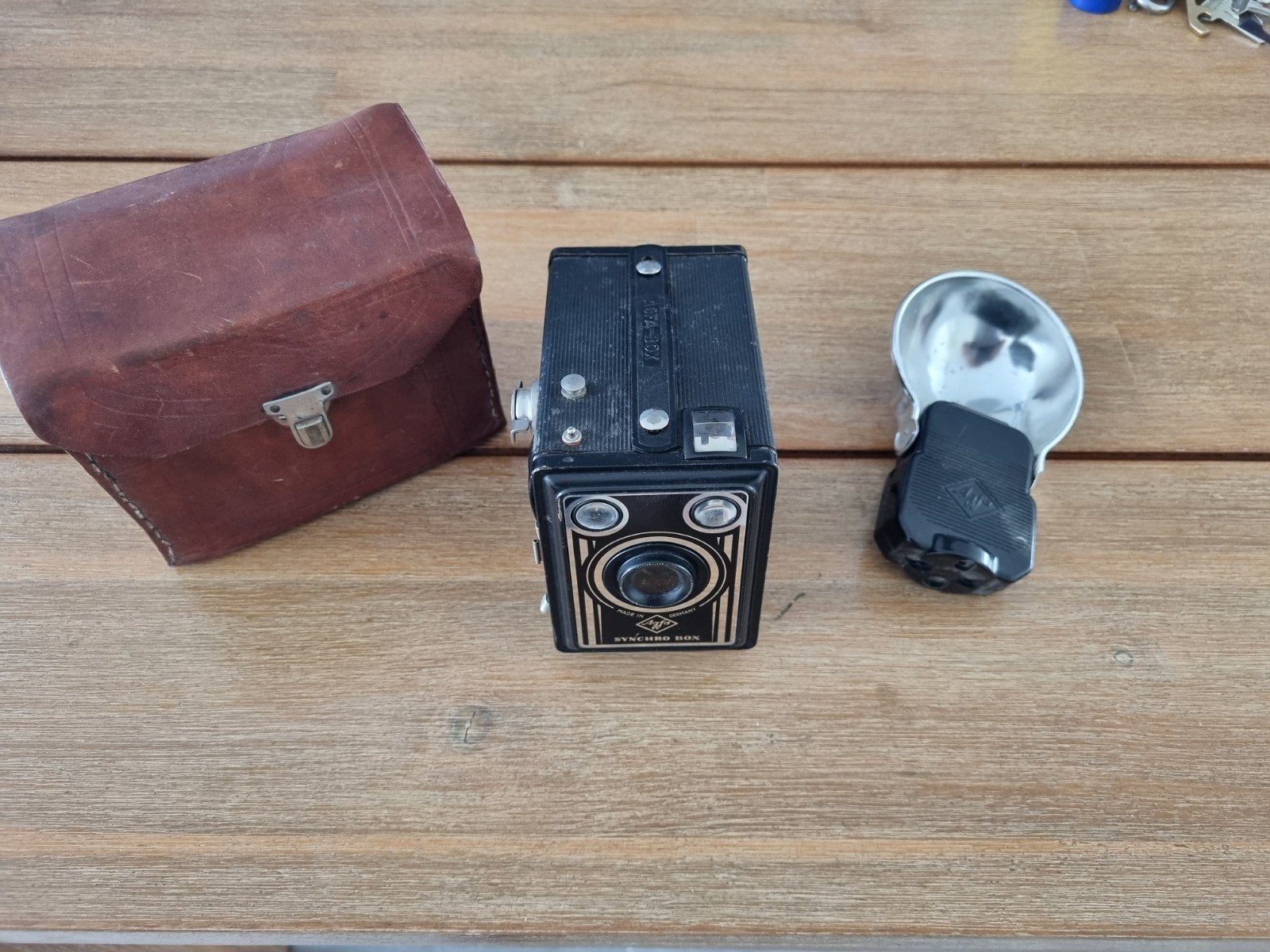 Agfa Synchro Box met tas en flitser., Ophalen, Compact, Overige Merken