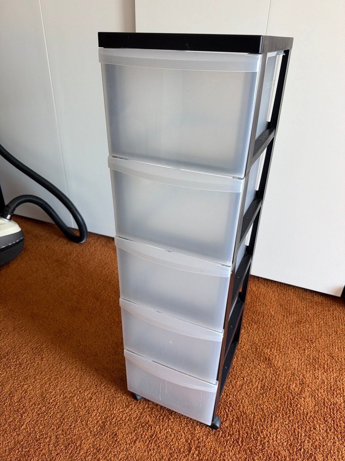 Ladekastje met 5 laden - Zwart/Transparant, Huis en Inrichting, Kasten | Ladekasten, Ophalen, Gebruikt, 5 laden of meer, 100 tot 150 cm