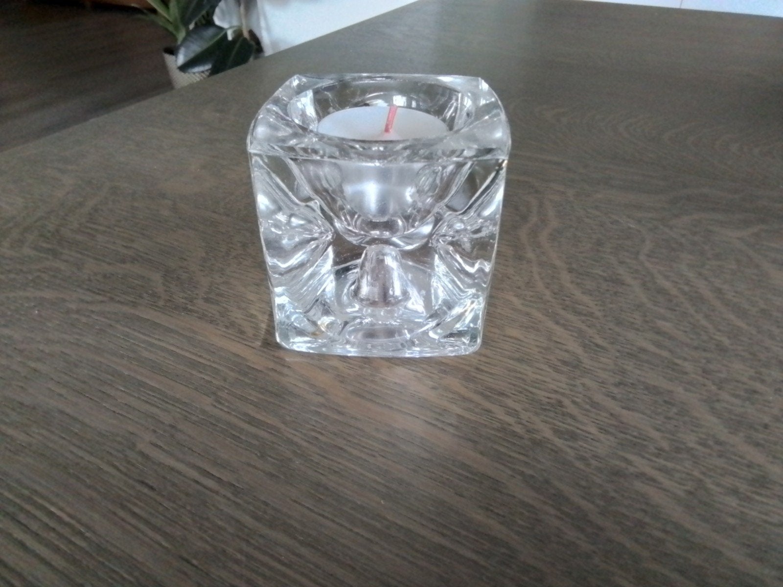KRISTALGLAS BLOKKANDELAAR, 7 cm, Ophalen of Verzenden, Kandelaar, Glas