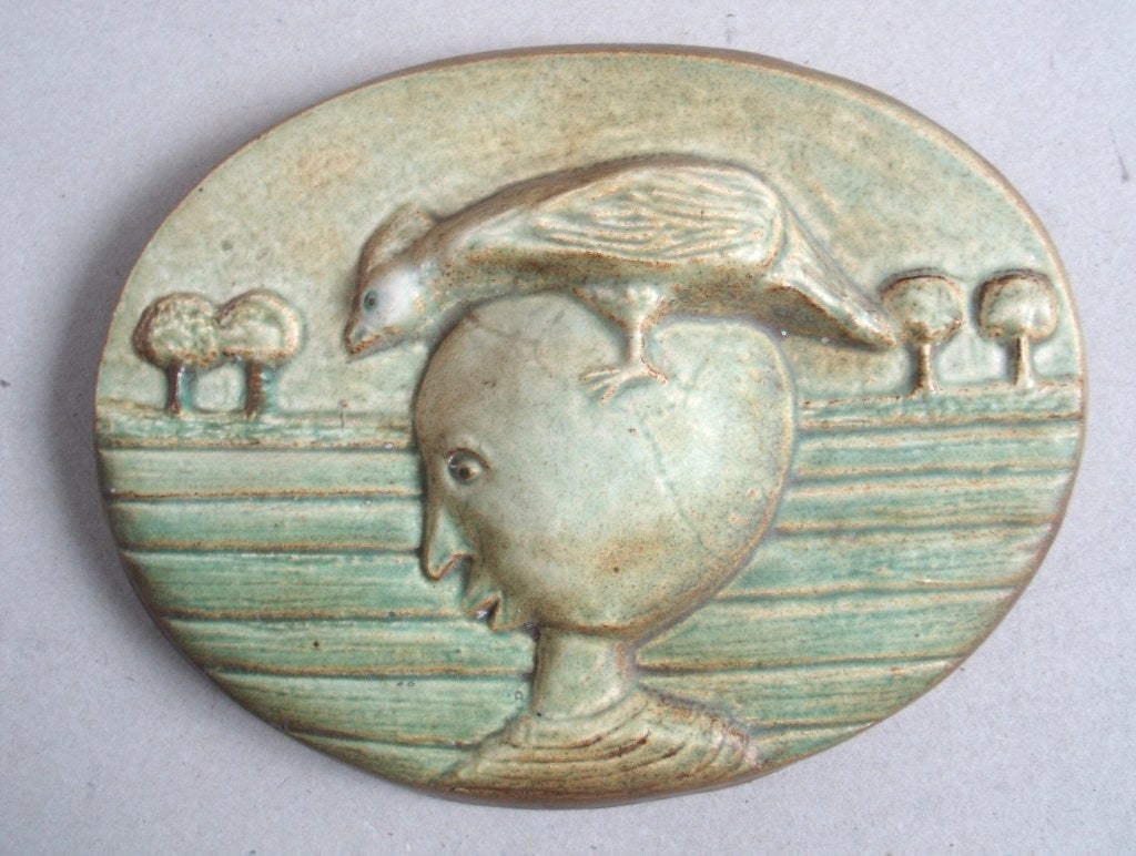 Lies van Vlijmen - (1935) - Figuur met vogel  - keramiek, Ophalen of Verzenden