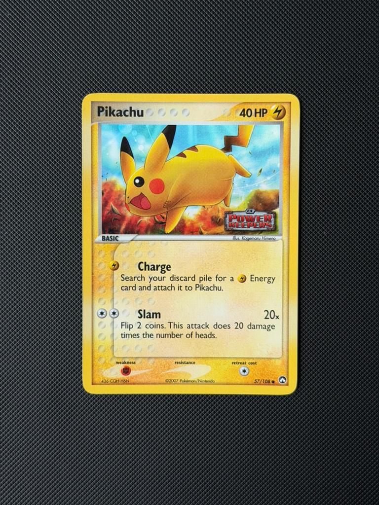 Pikachu 57/108 Reverse Holo Stamped EX Power Keepers, Ophalen of Verzenden, Zo goed als nieuw, Losse kaart