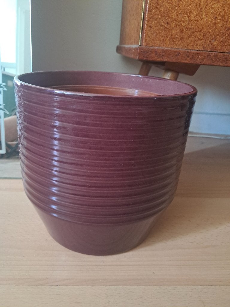 Paarse bloempot, Ophalen, Rond, Aardewerk, Minder dan 40 cm
