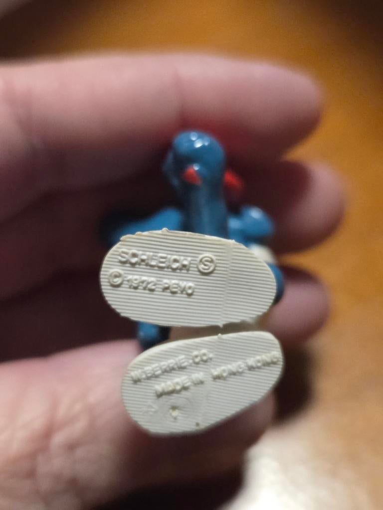 Vintage Smurf met spiegel - Schleich 1972, Verzamelen, Smurfen, Gebruikt, Ophalen of Verzenden