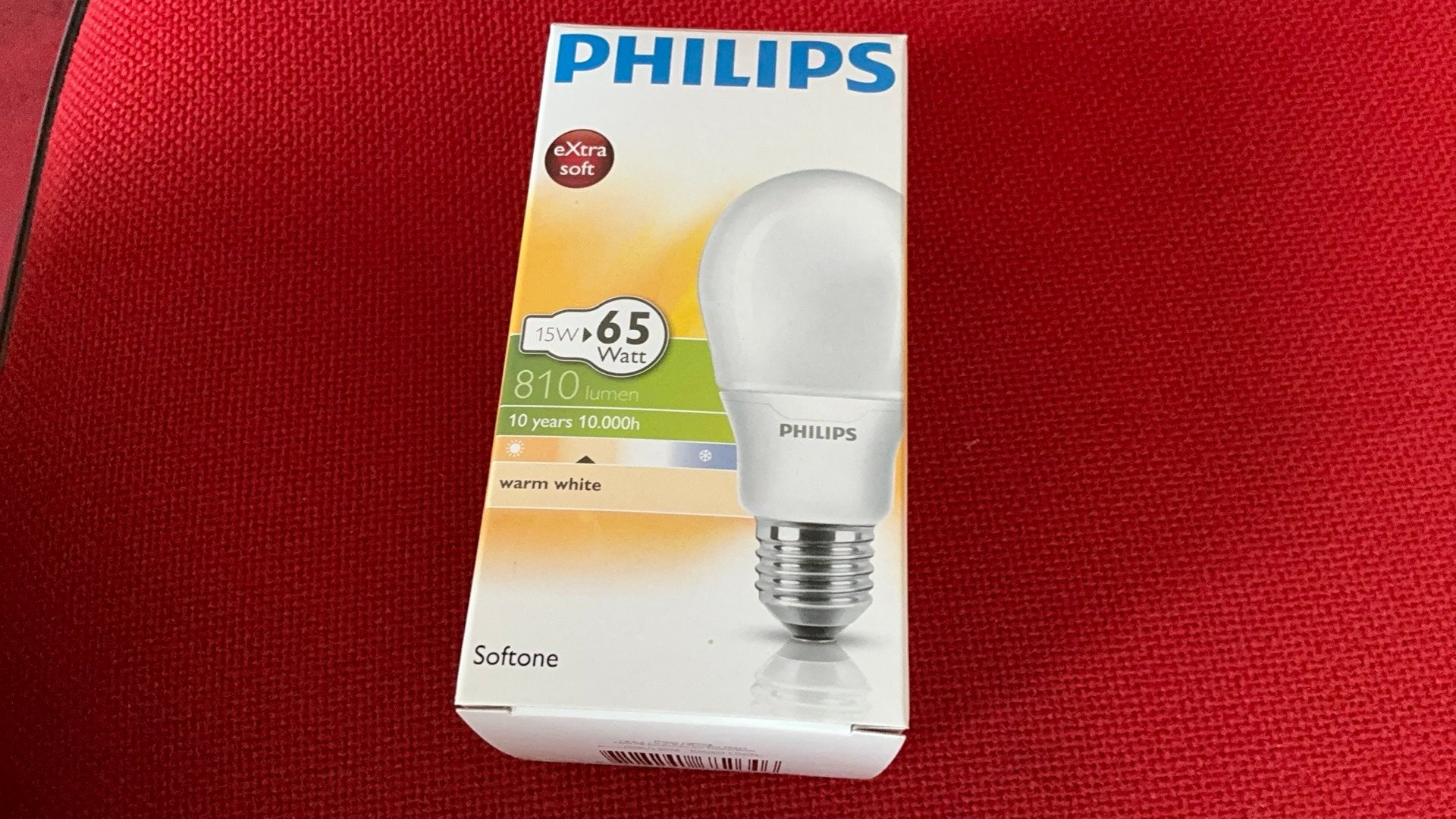 Philips 15 watt equivalent  65 watt E 27 warm white, Nieuw, Spaarlamp, Warm wit, Philips