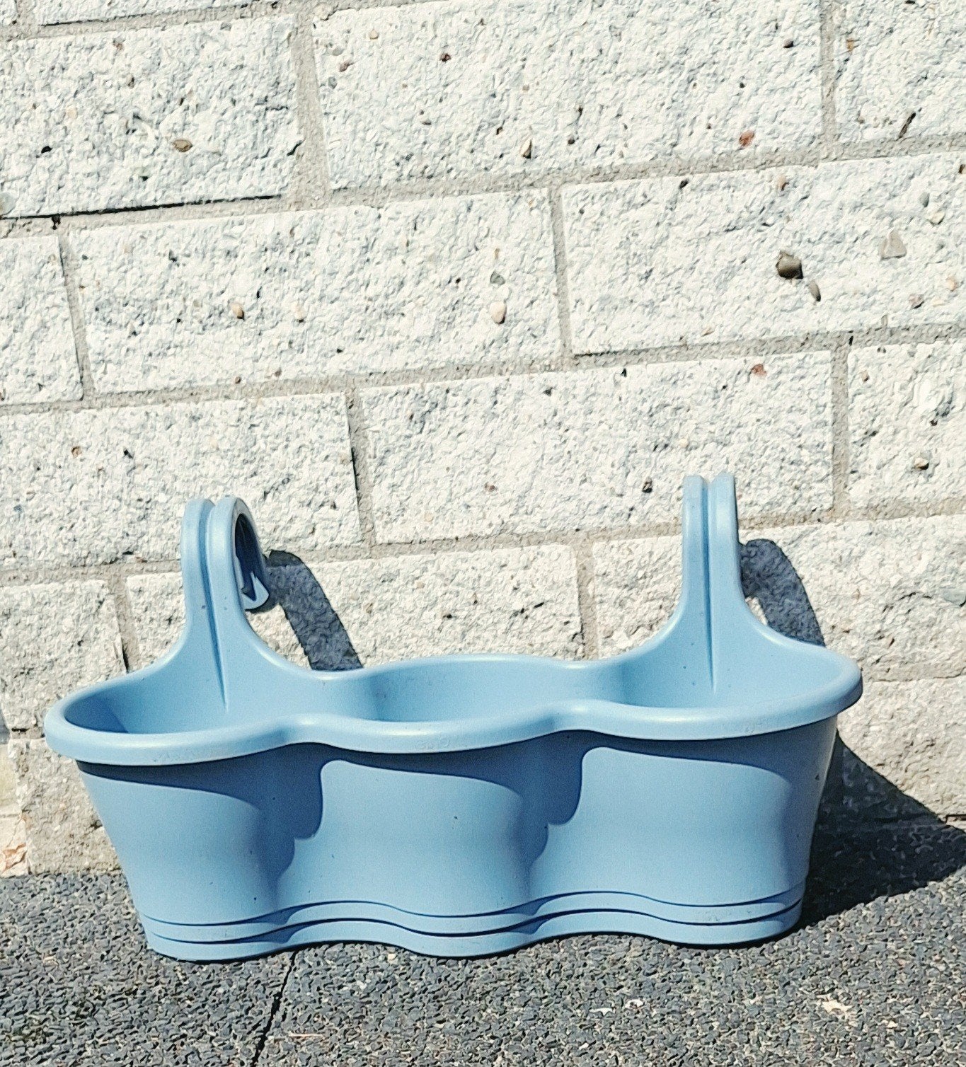 Blauwe Elho bloembak voor balkon of tuin, Tuin en Terras, Ophalen, Kunststof, Gebruikt, Minder dan 30 cm