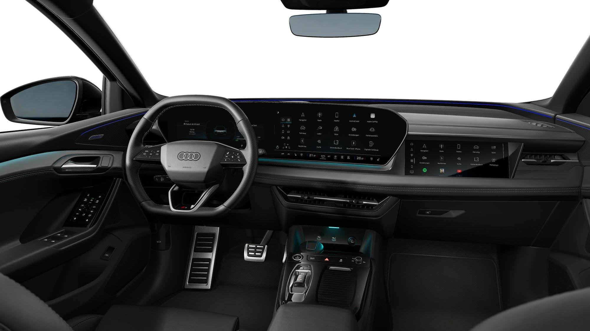 Audi Q6 e-tron S edition quattro 100 kWh Tech Pro - Panorama, Gebruikt, Met garantie (alle), Blauw, Leder
