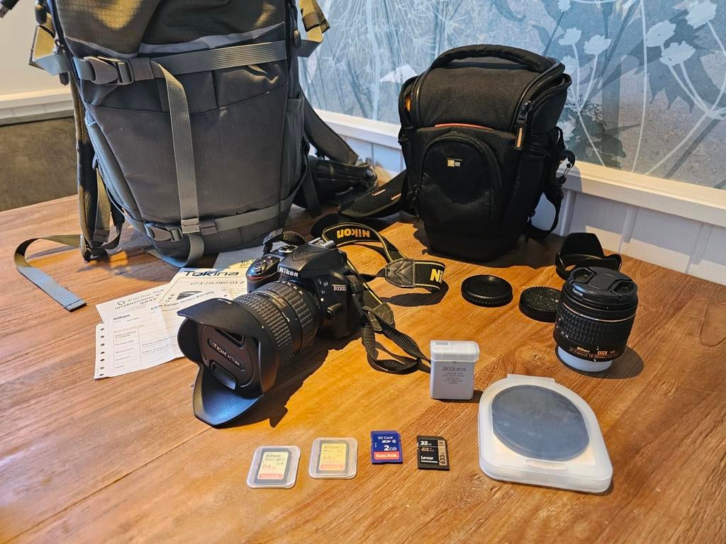 Nikon D3300+statief+breedhoeklens+18-55mm lens+ rugzak ea, Audio, Tv en Foto, Fotocamera's Digitaal, Ophalen of Verzenden, Spiegelreflex