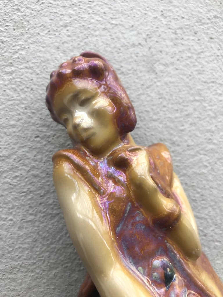 plateel javaanse danser art deco gouda plazuid j v schaik, Ophalen of Verzenden