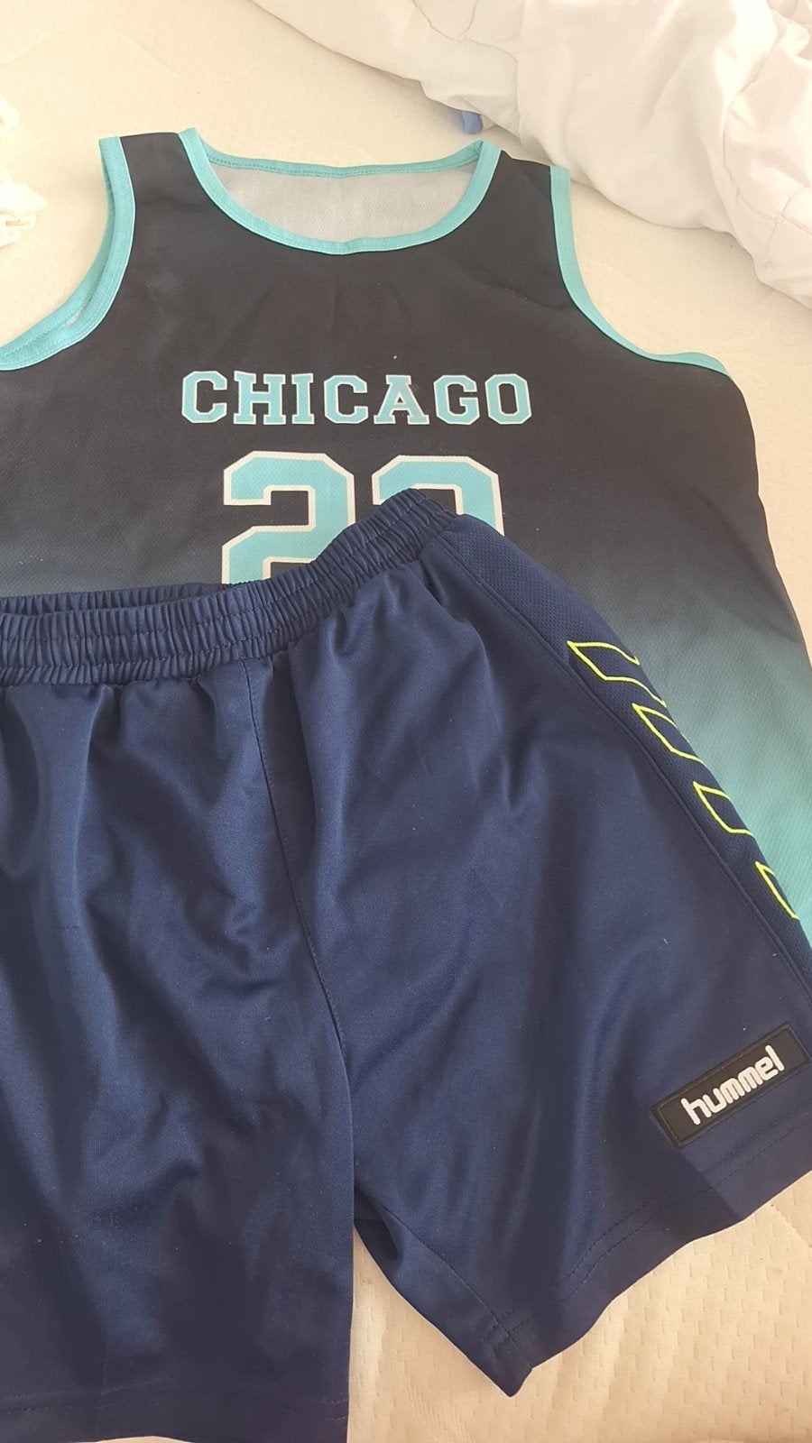 Basketbal setje Chicago shirt en Hummel short maat 146/152, Gebruikt, Jongen of Meisje, Ophalen of Verzenden, Setje