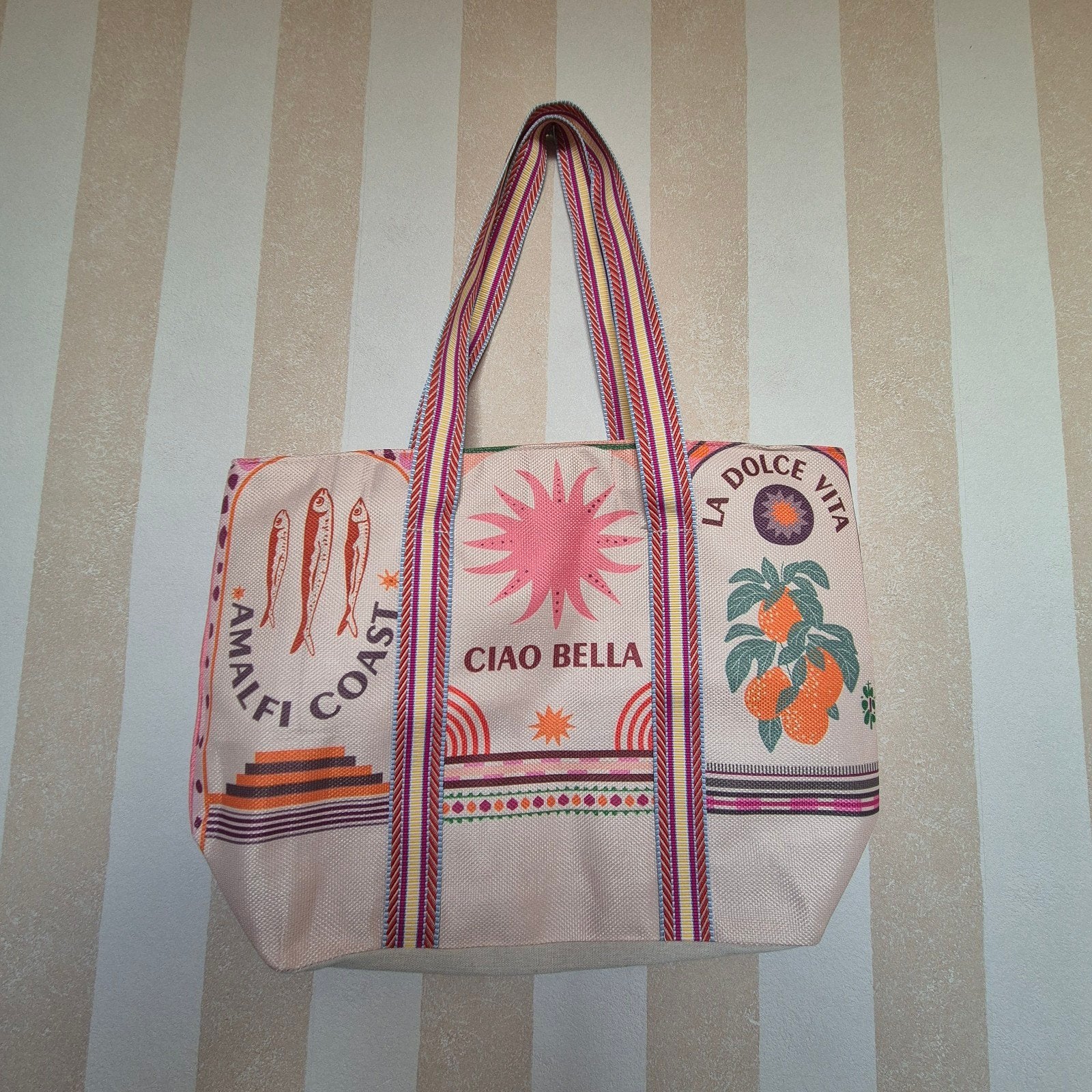 🏖 Nieuwe ☀️ strandtas 🍊shopper met rits en binnenvakje, Ophalen of Verzenden, Nieuw, Shopper