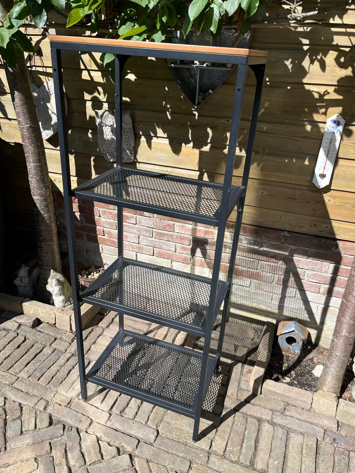 IKEA FJÄLLBO Open Kast/Rek - Zwart/Hout, Ophalen, Gebruikt