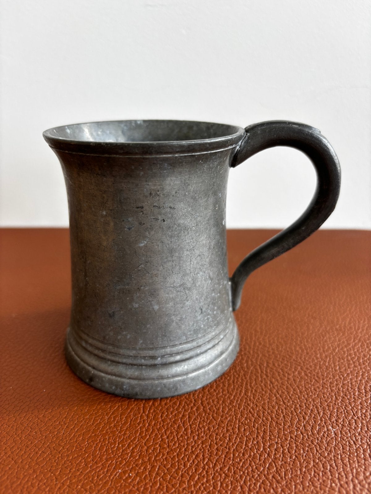 Antieke tinnen maatbeker halve pint, horeca, Antiek en Kunst, Ophalen of Verzenden