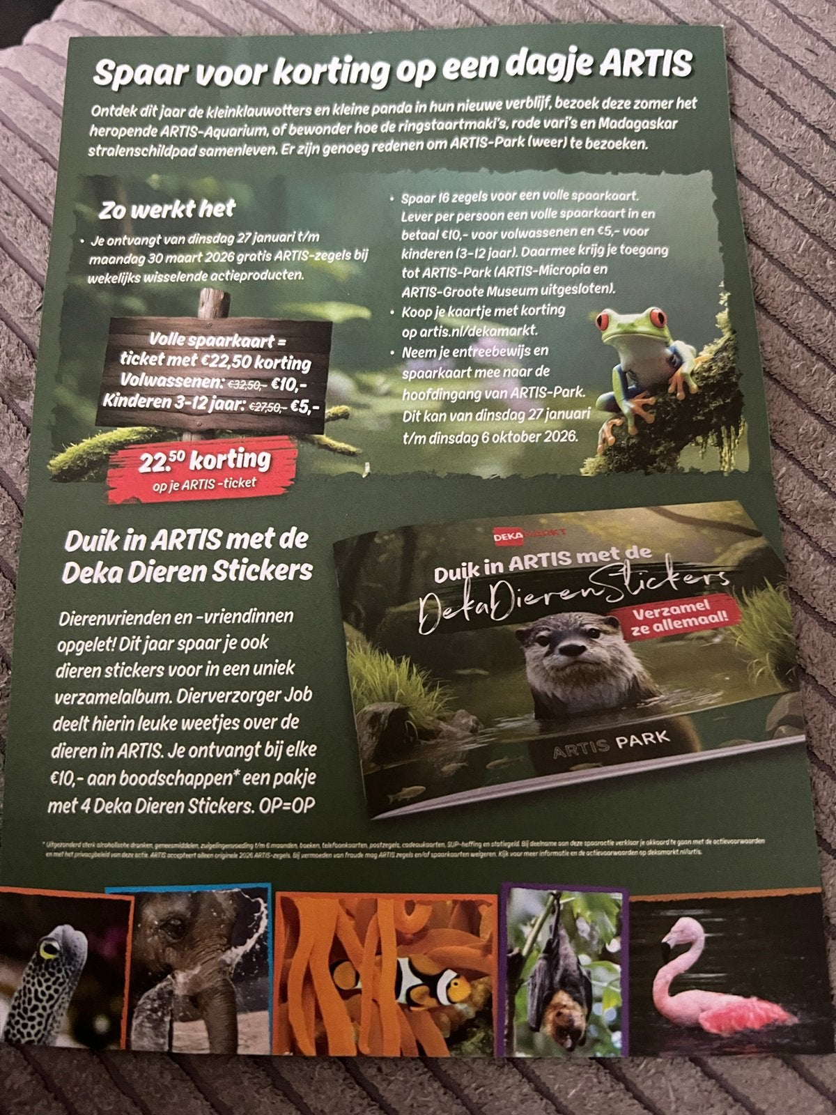 Artis 3x Deka kortingskaart, Drie personen of meer, Kortingskaart