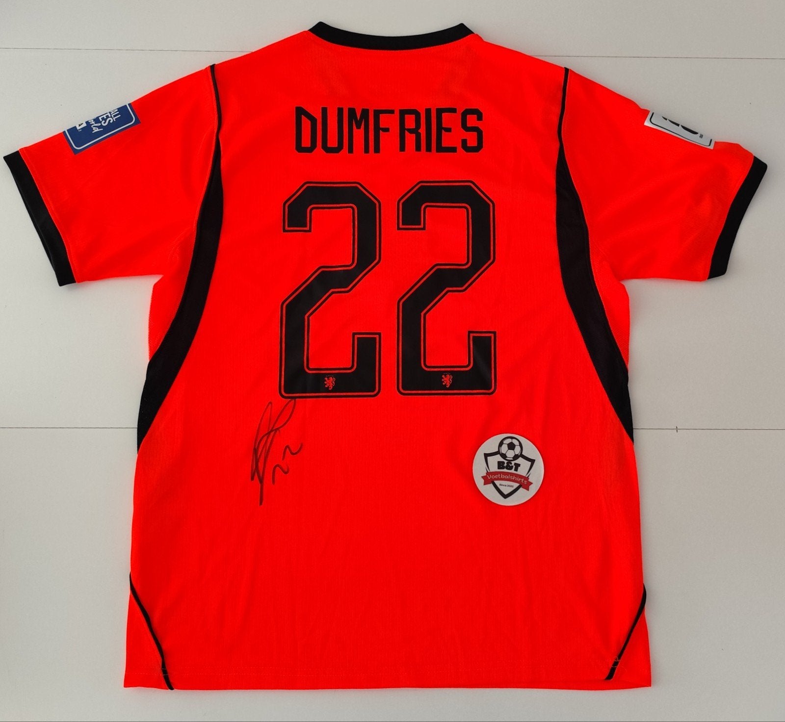 Gesigneerd Oranje shirt Denzel Dumfries, Buitenlandse clubs, Verzenden, ., Zo goed als nieuw