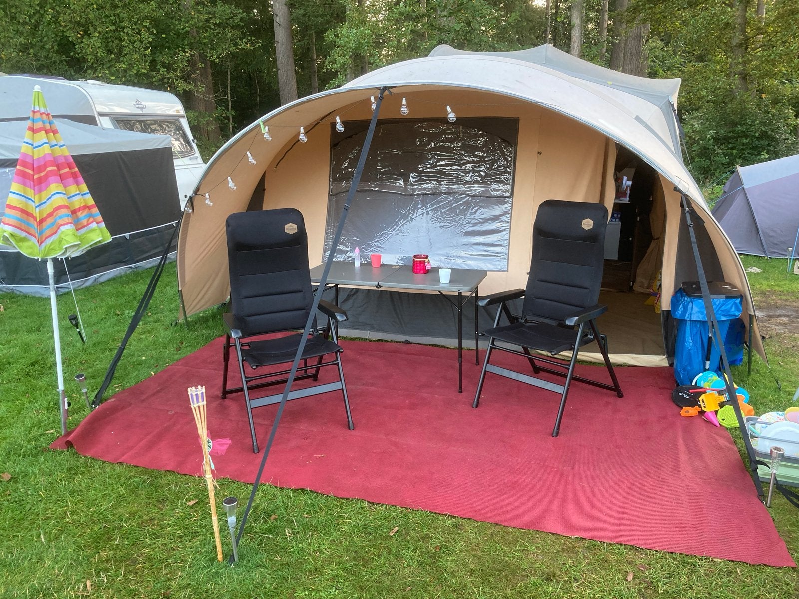 Cabanon Tabora vouwwagen met tunnelvoortent, Ophalen, Beige, Cabanon, Tot en met 4