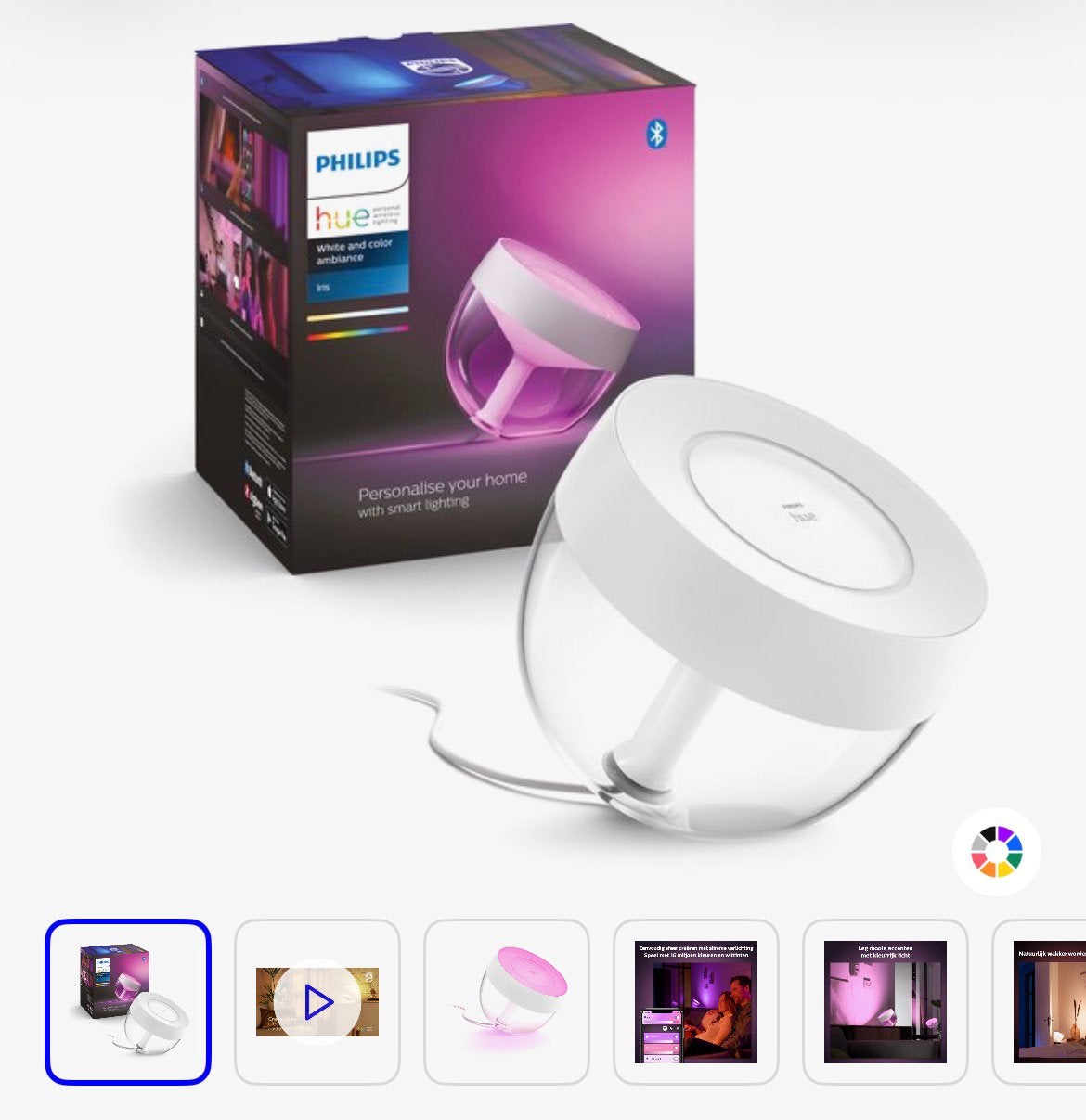Philips Hue Iris tafellamp - Smart LED verlichting, Ophalen, Zo goed als nieuw, Kunststof, Minder dan 50 cm