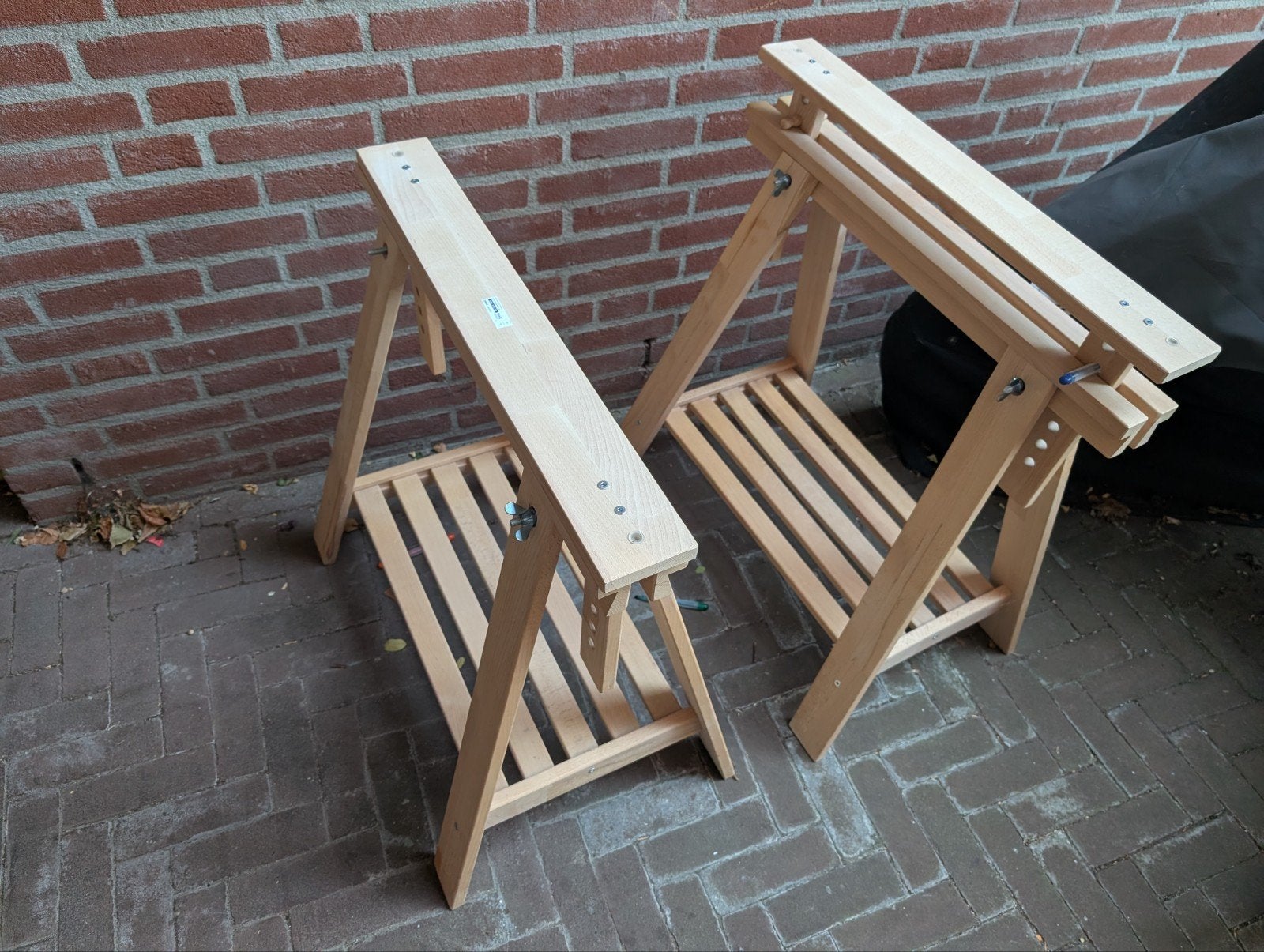 IKEA Mittback schragen / buro onderstel (2 stuks), Ophalen, Overige typen, Gebruikt, Scandinavisch