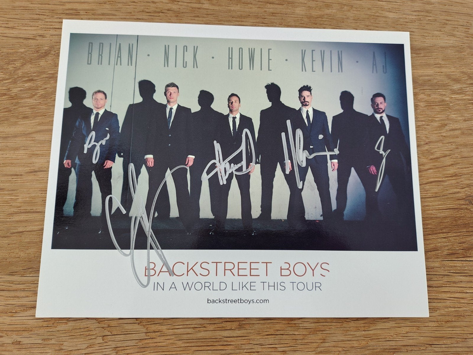 Backstreet Boys In a World Like This fotokaart Gesigneerd!, Ophalen of Verzenden, Foto of Kaart, Gesigneerd