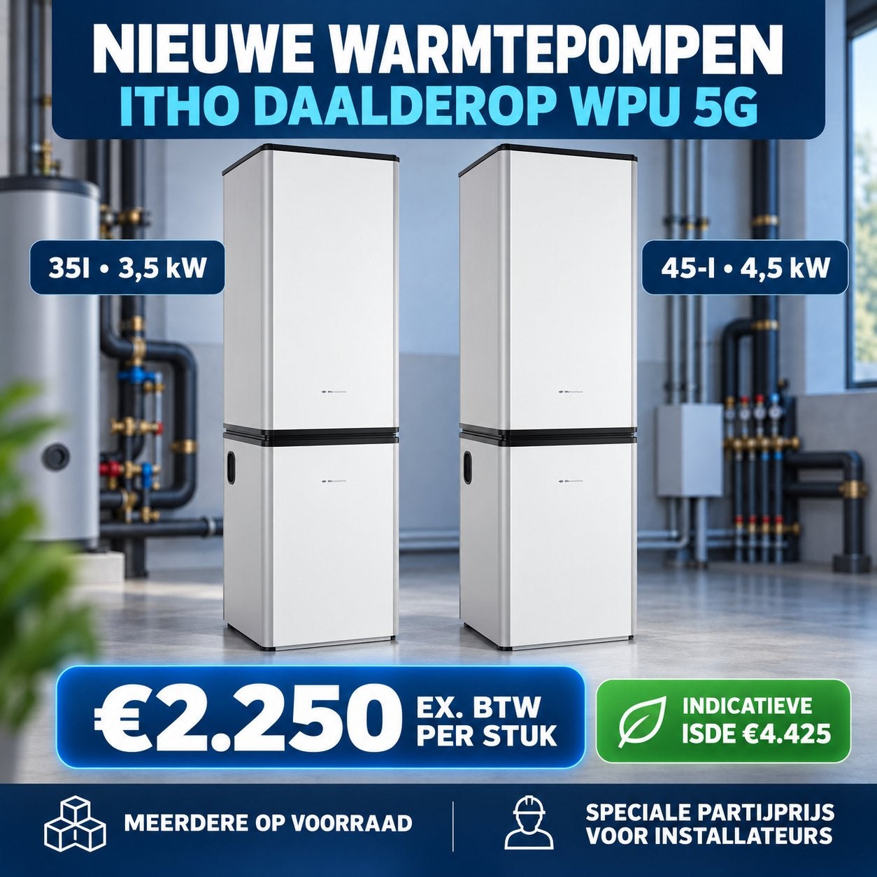 Nieuwe Itho Daalderop WPU 5G 35I water/water-warmtepomp, Ophalen of Verzenden, Nieuw