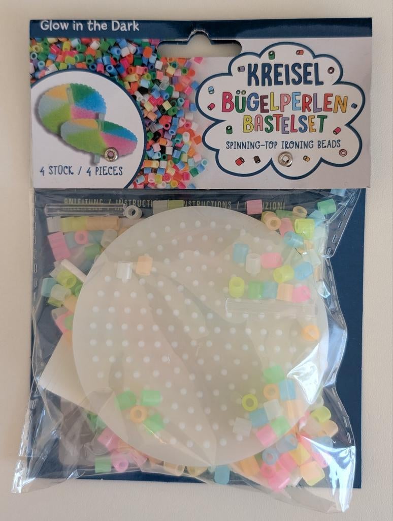 Glow in the Dark Strijkkralen Draaitol Knutselset, Overige thema's, Nieuw, Meerkleurig, Ophalen of Verzenden