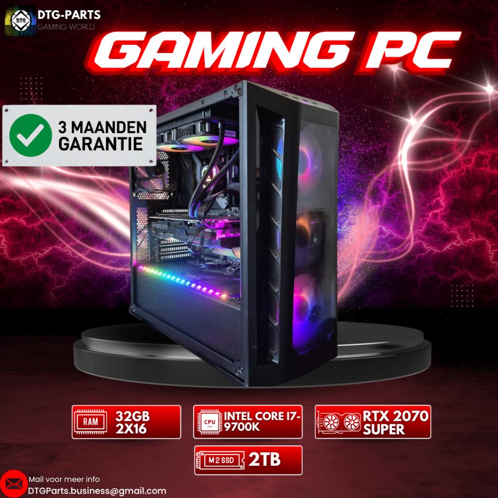 Gaming PC // RTX 2070 Super & Intel i7-9700K & 32GB, Ophalen, 7604 HM, 32 GB, DTGParts.Business@gmail.com