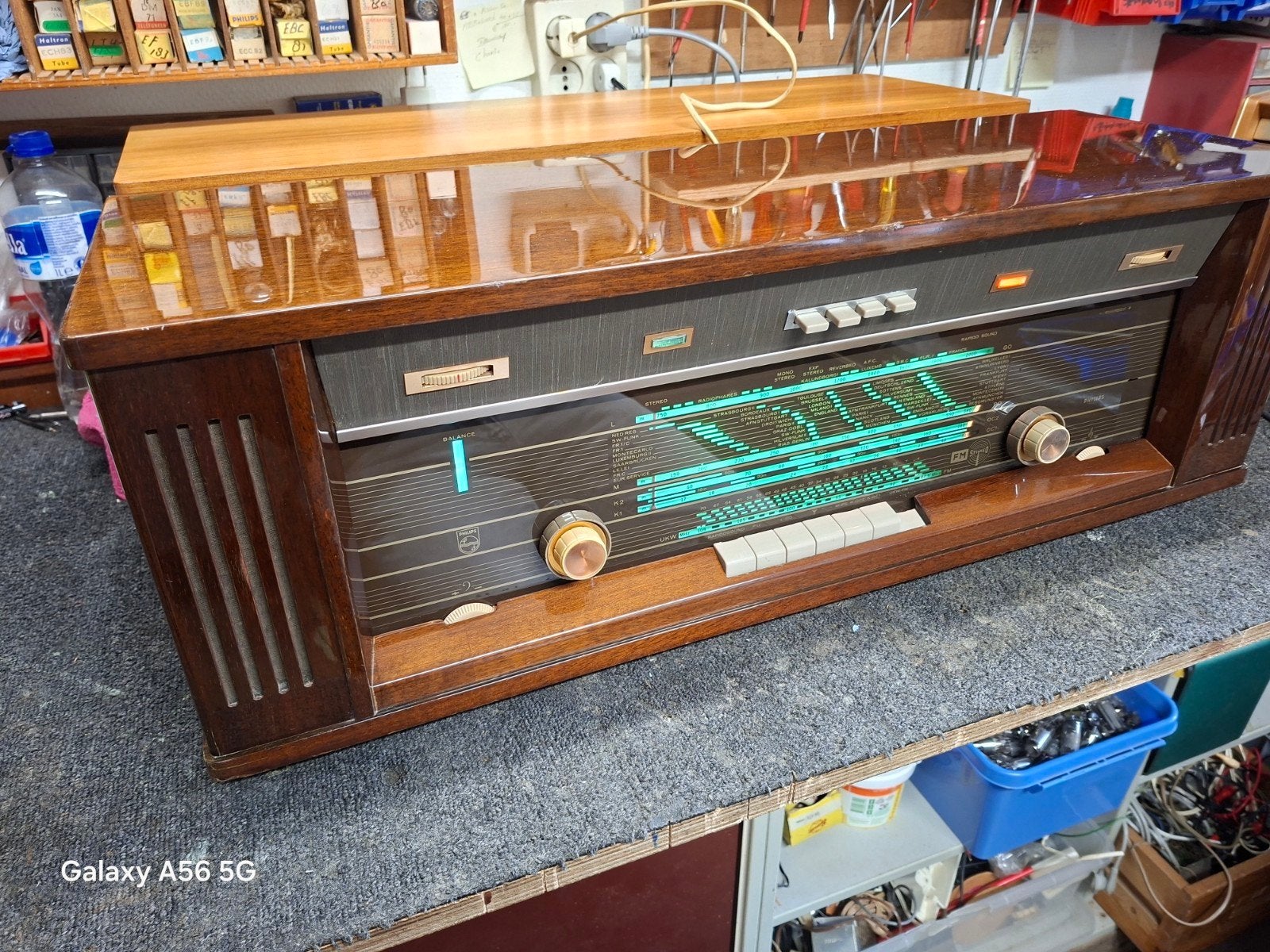 prachtige gerestaureerde phillips stereo buizenradio, Antiek en Kunst, Ophalen of Verzenden