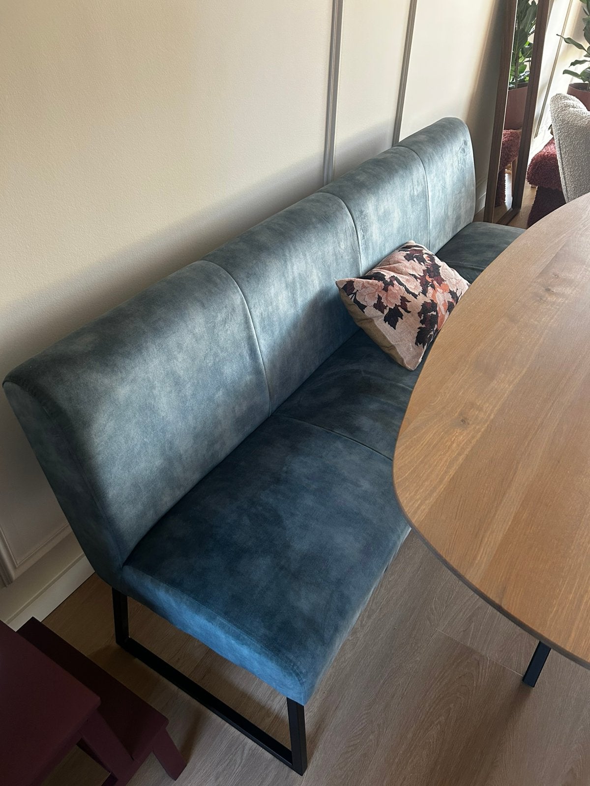 Eetkamerbank 210 cm, Ophalen, Zo goed als nieuw, Minder dan 75 cm, Stof