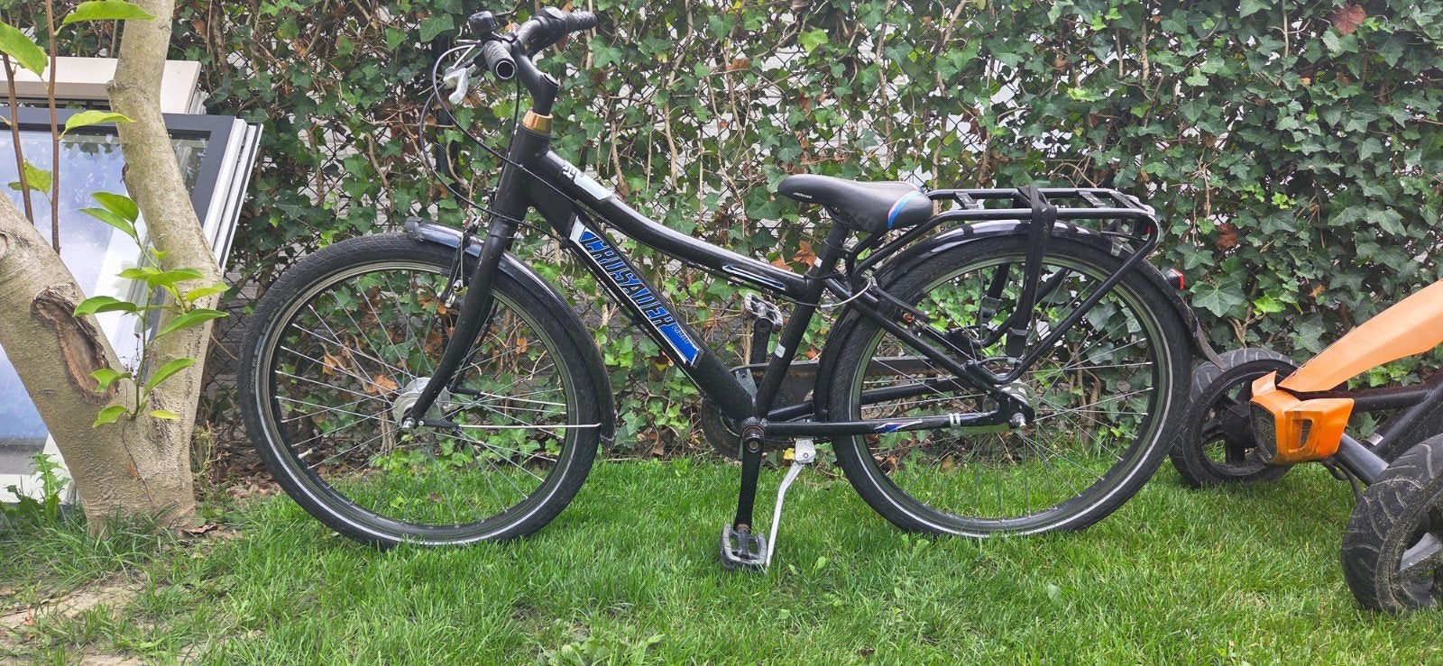 Puky Crosader Zwarte kinderfiets 24 inch met 7 versnellingen, Fietsen en Brommers, Gebruikt, Puky, Ophalen of Verzenden, Terugtraprem