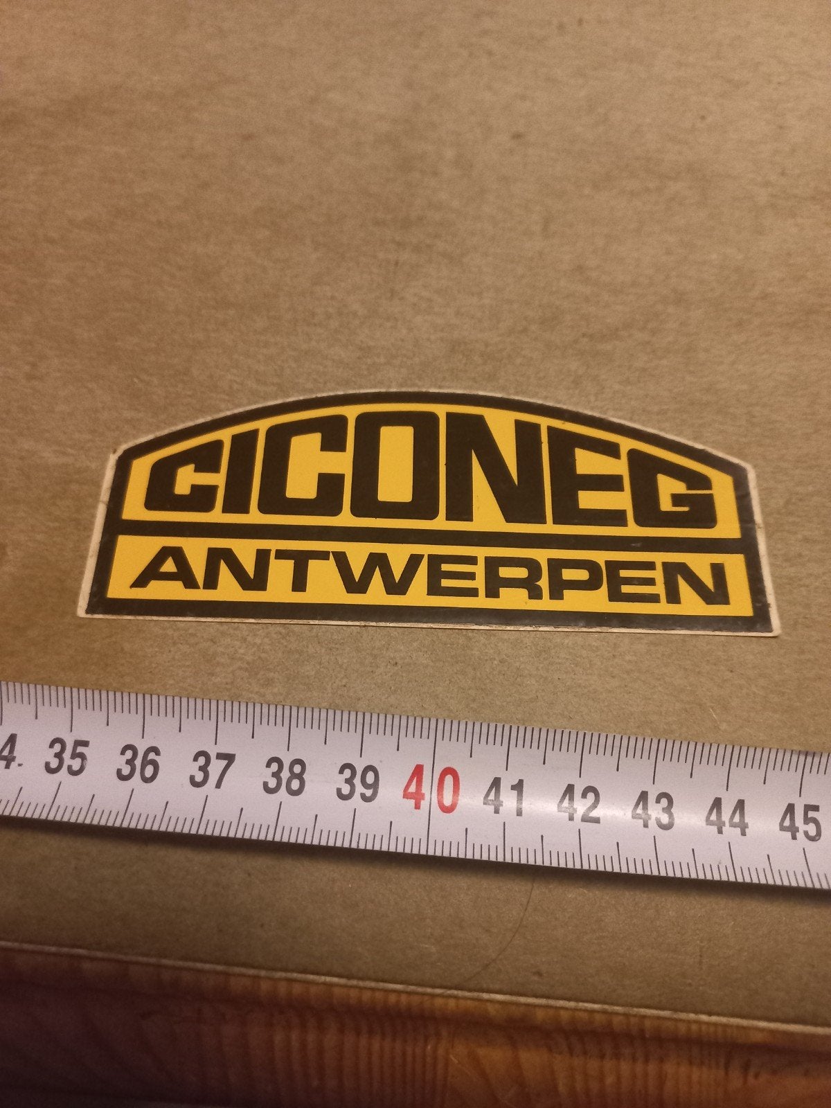 Vintage Ciconeg Antwerpen sticker/, Ophalen of Verzenden, Gebruikt