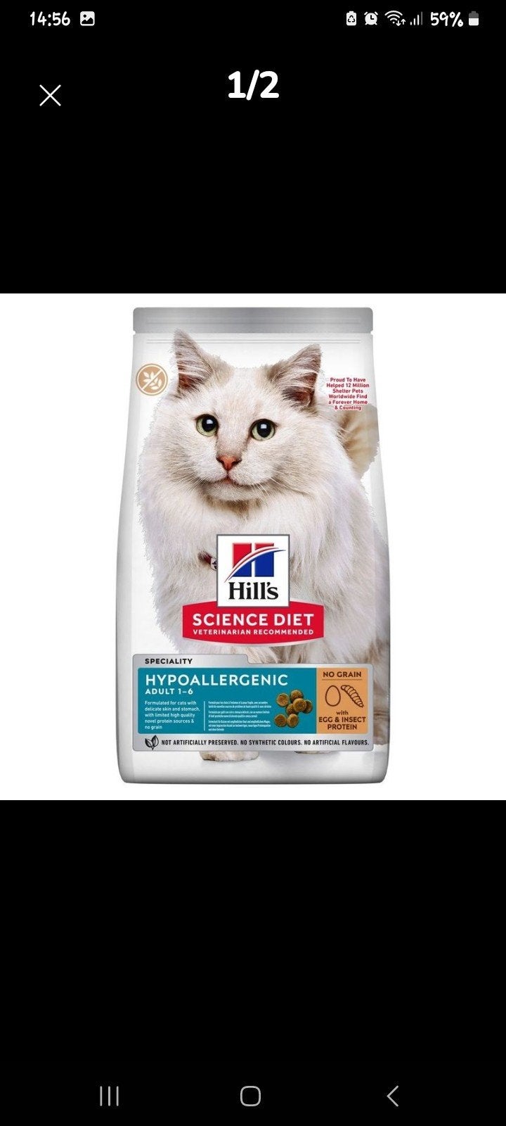 Hill,s hypoallergeen brokken kat, Ophalen, Kat