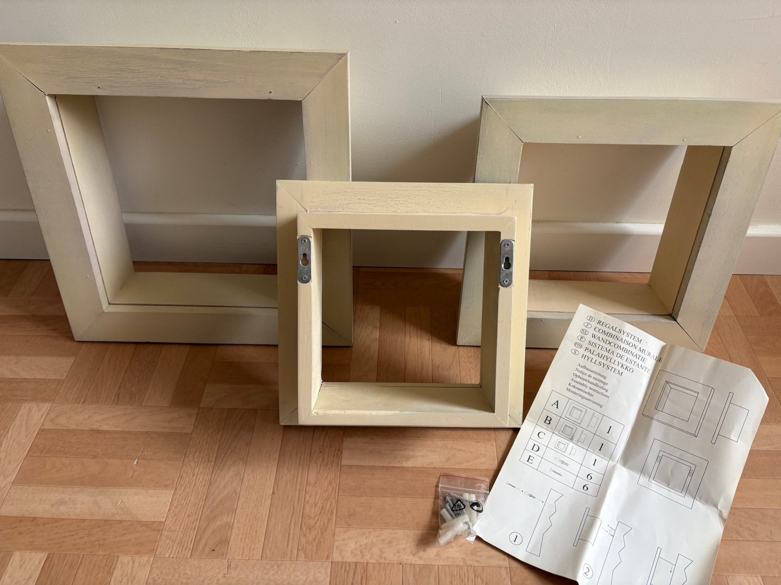 3x diepe houten rekje/lijst, 3 maten, incl ophangmateriaal, Ophalen, Gebruikt, Hout, Overige typen