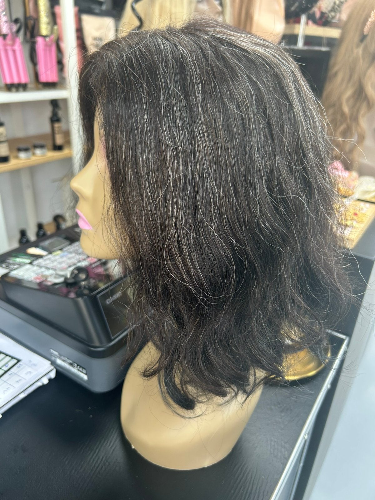 Echthaar pruik donker bruin €49 SALE human hair lace wig €49, Ophalen of Verzenden, Nieuw, Pruik of Haarverlenging