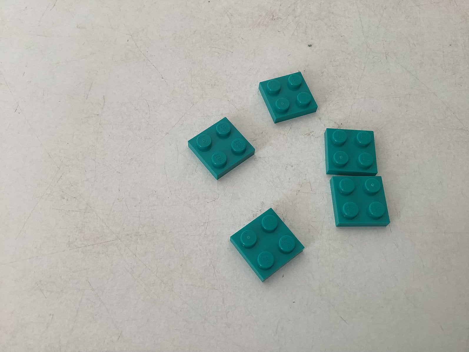 Lego plaat 2x2 turquoise, Ophalen of Verzenden, Gebruikt, Losse stenen, Lego
