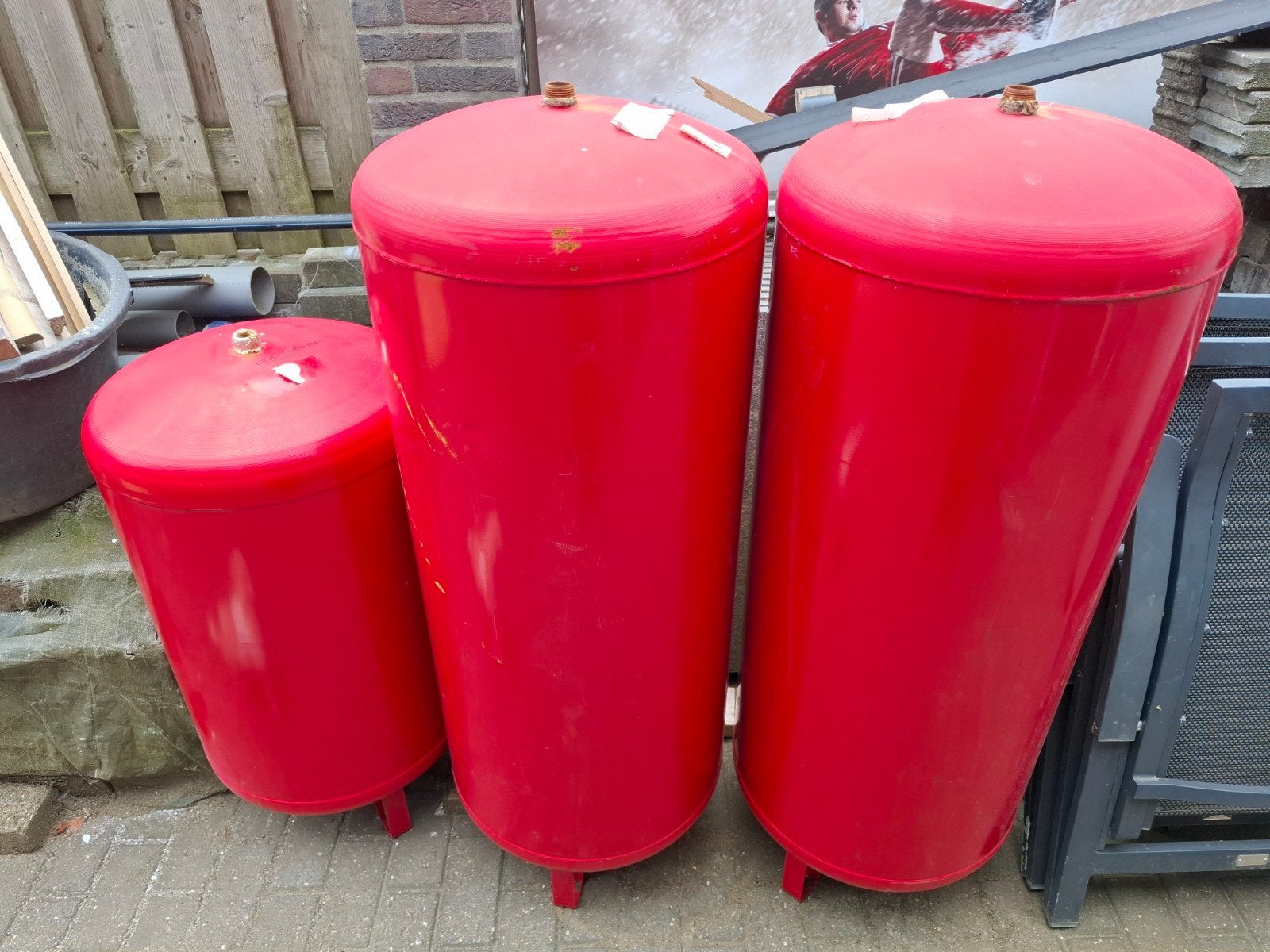 3 Expansievaten voor maken tuinkachel, Doe-het-zelf en Verbouw, Verwarming en Radiatoren, Ophalen, Overige typen, Minder dan 60 cm