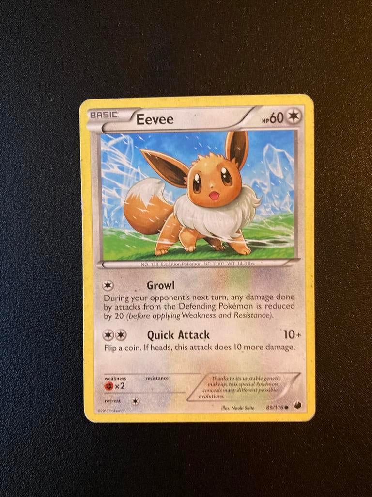 Pokemon kaart Eevee, Ophalen of Verzenden, Zo goed als nieuw