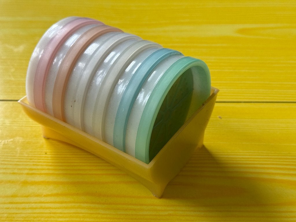 Tupperware 6 onderzetters rond, Gebruikt, Overige kleuren, Verzenden, Overige typen