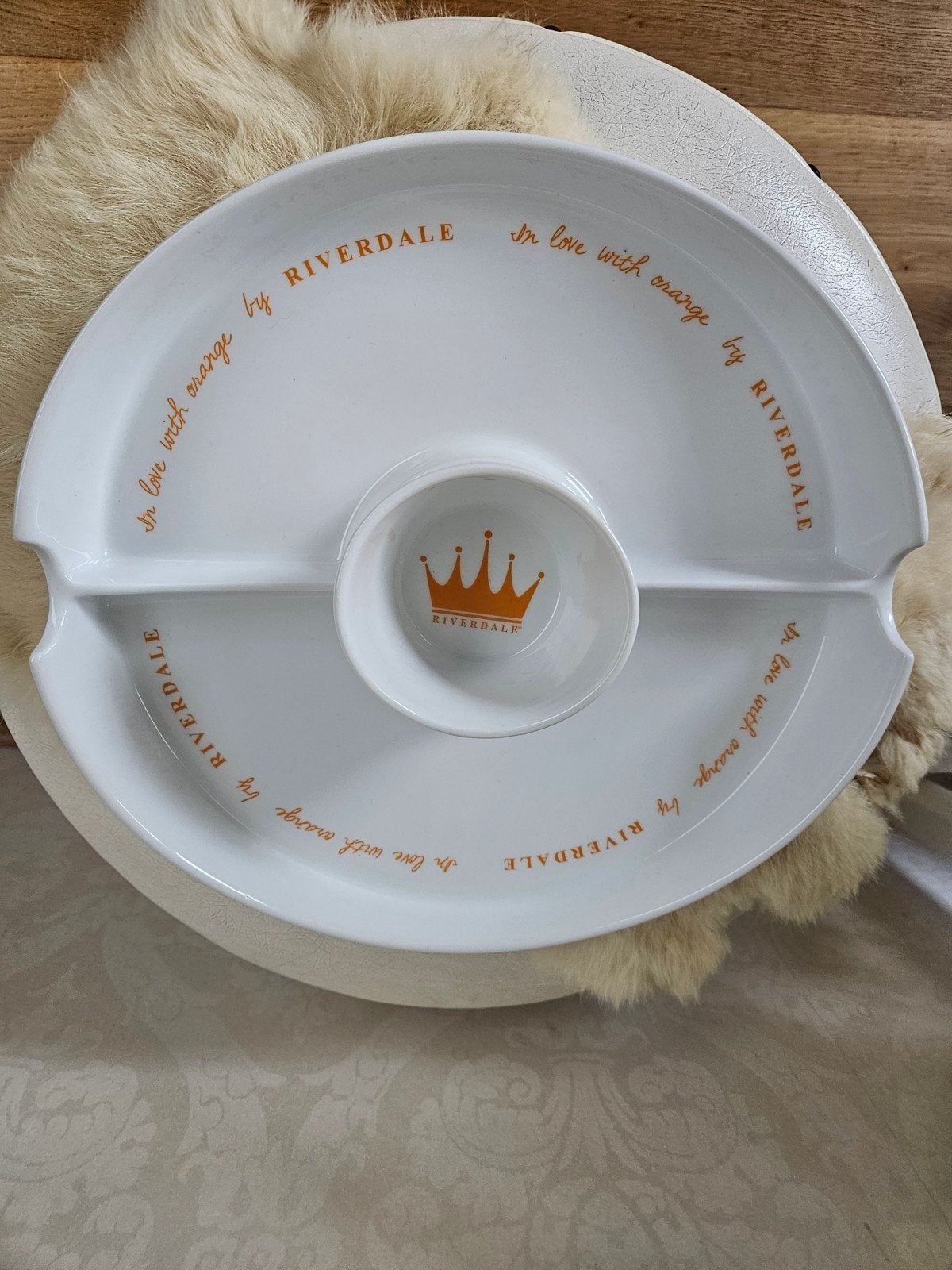 Riverdale 'In love with orange' serveerschaal met dipkom, Huis en Inrichting, Keuken | Servies, Overige merken, Keramiek, Ophalen of Verzenden