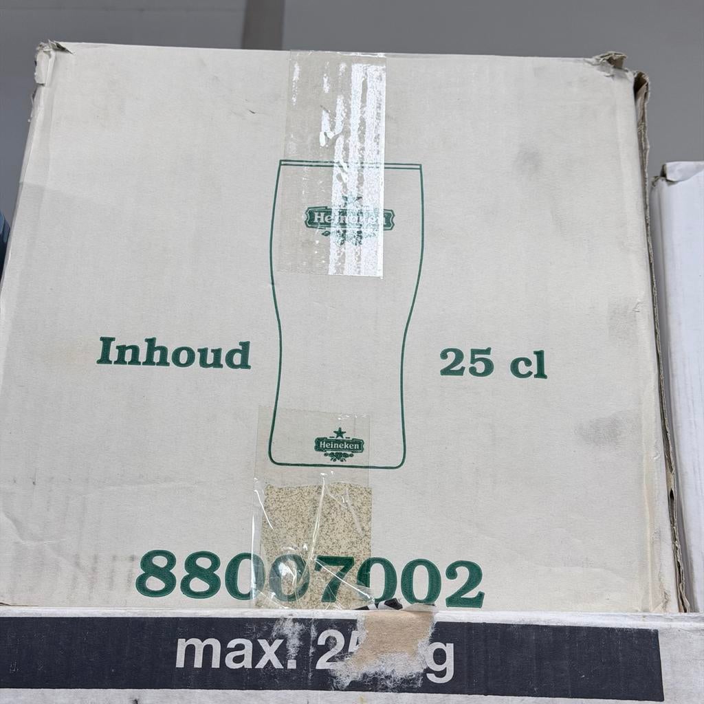 Heineken glazen 25 cl, Nieuw, Ophalen of Verzenden, Meerkleurig, Overige merken