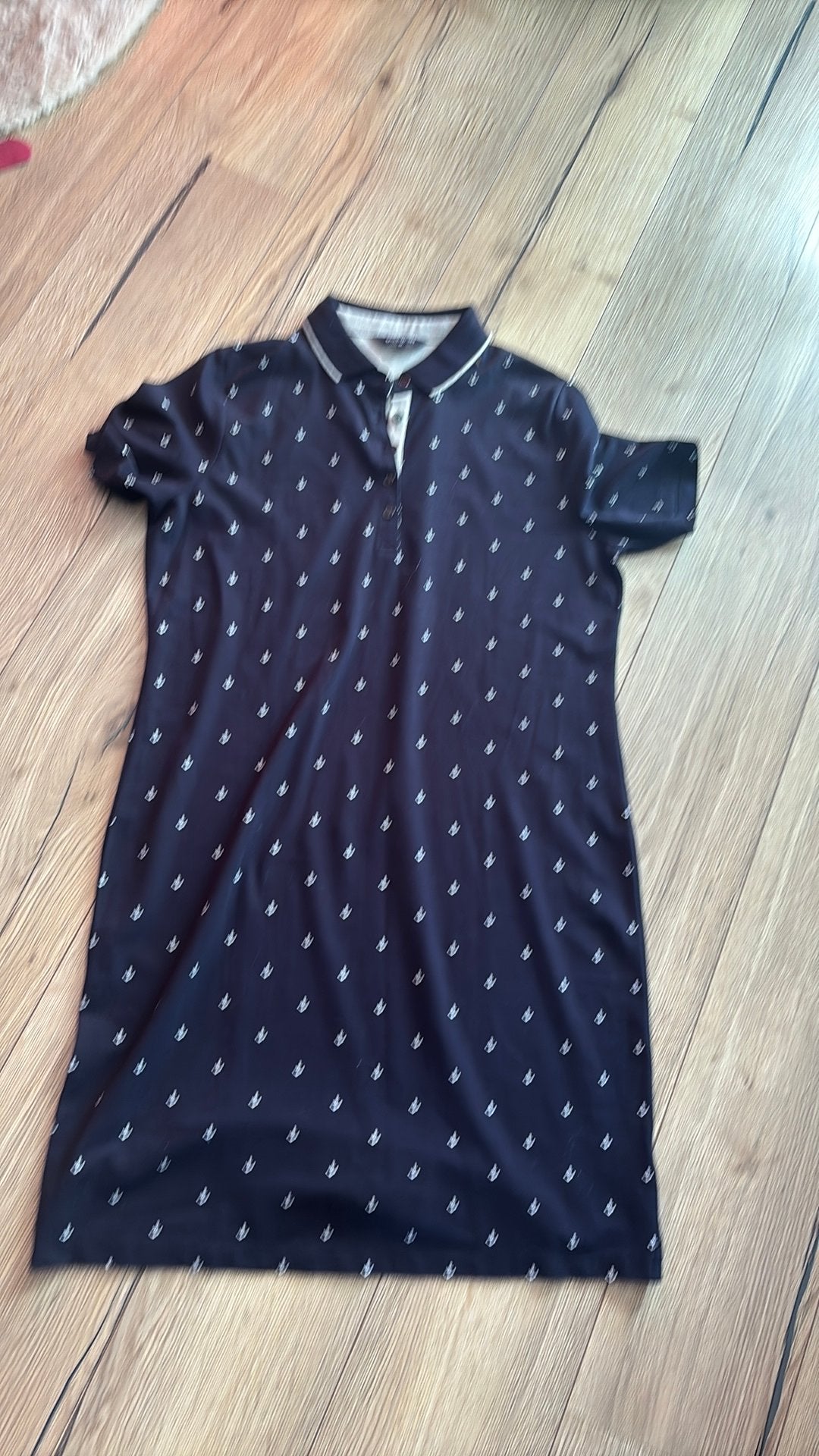 Bloomings blauwe jurk met witte Ankers erop m xl, Ophalen of Verzenden, Zo goed als nieuw, Maat 46/48 (XL) of groter, Blauw
